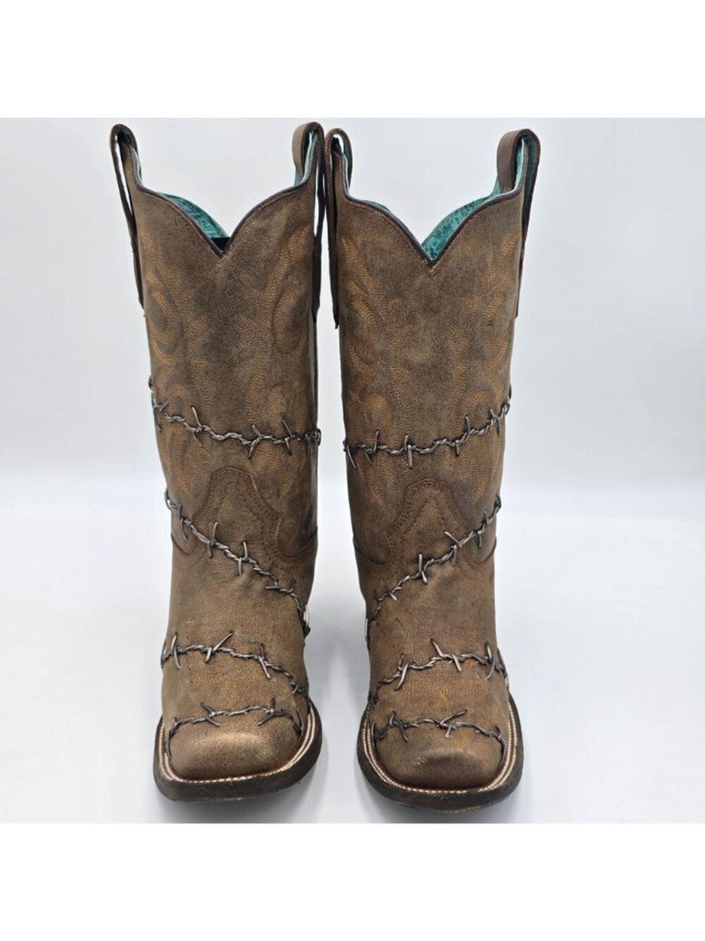 NEW Corral Barbed Wire Womens 8.5M A3815 Leather Cowboy Cowgirl Western Boots - Picture 4 of 16
